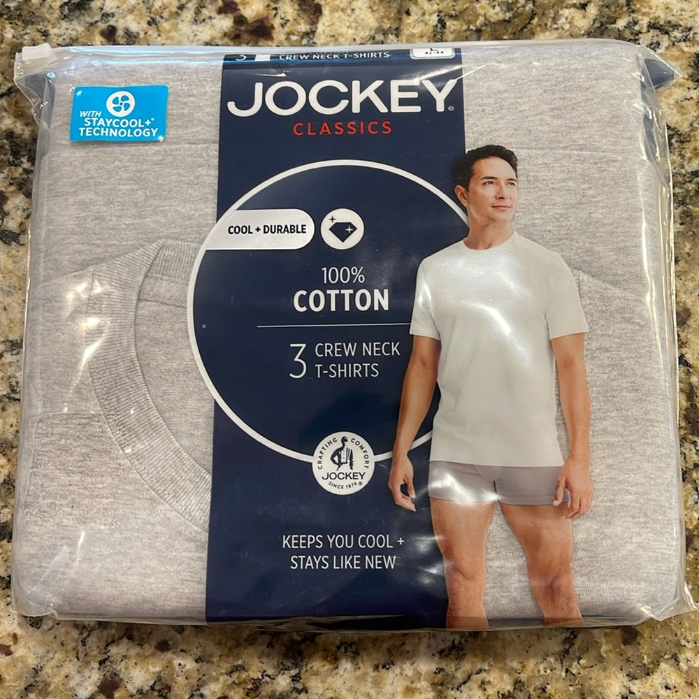 Jockey 100% Cotton Crew Neck T-Shirts (Pack of 3)